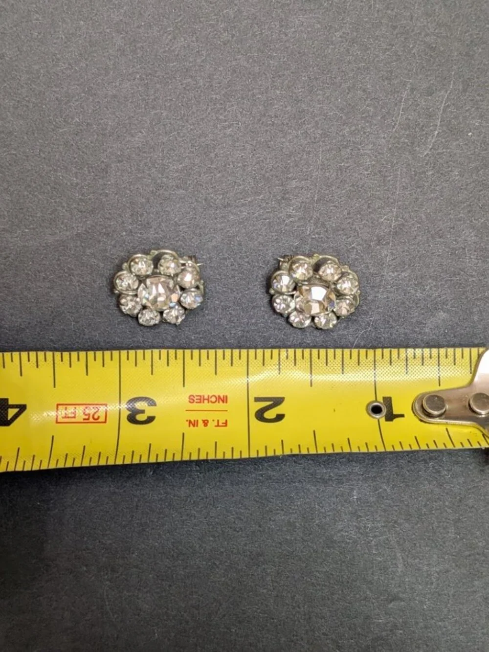Vintage Rhinestone Cluster Brooch Pins Pair 1940s 1950s